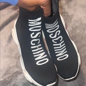Moschino Black and White Logo Sneakers